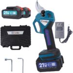 21v electric pruning shears cordless, brushless electric pruner, 1.96'' cutting diameter portable cordless power shears with lcd display＆sk5 blades for gardening tree trimming (blue)