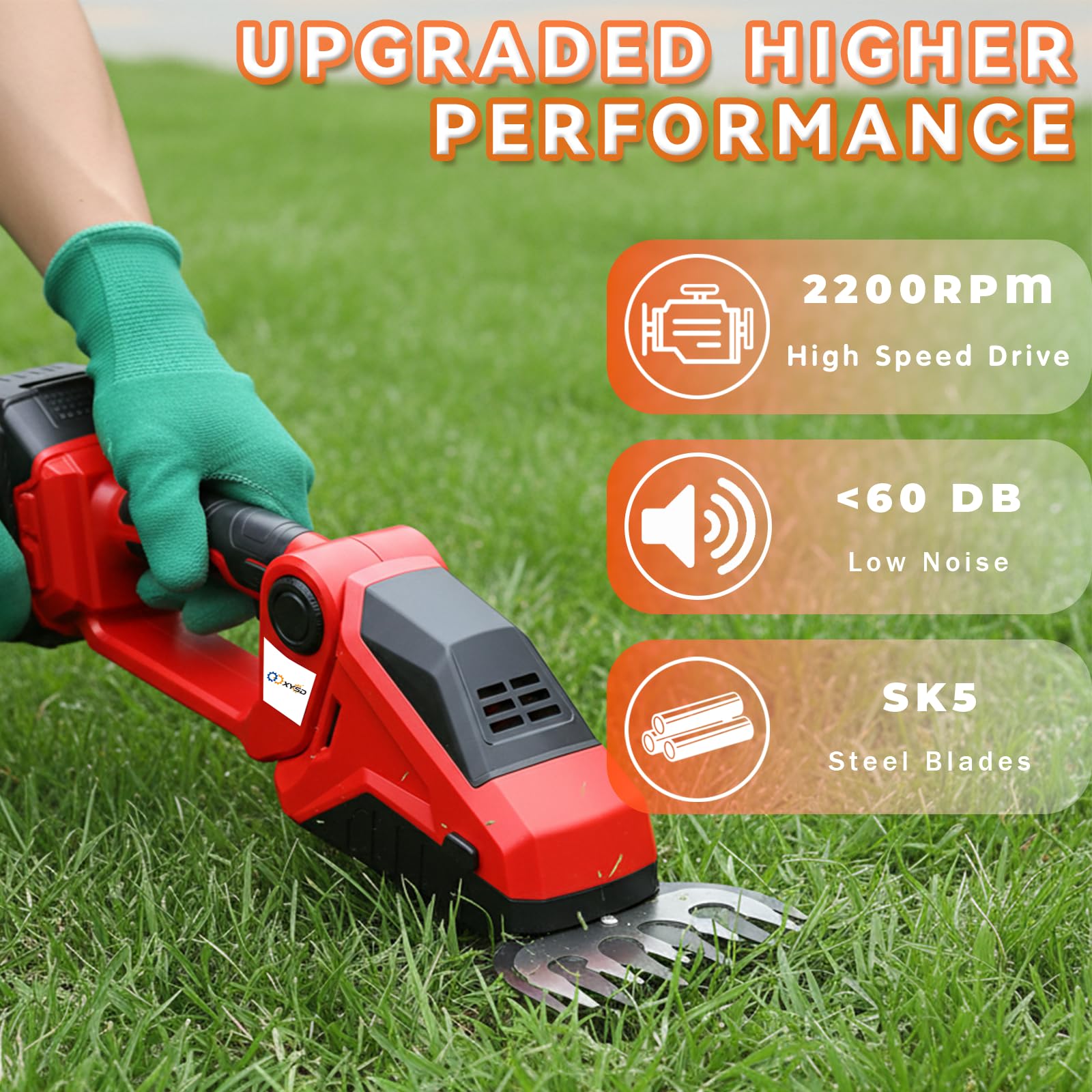 cordless hedge trimmer, 2 in 1 hedge trimmer, electric hedge trimmer with battery and charger included, cordless grass shear & shrubbery trimmer for gardens, yards and lawns (red) cordless hedge trimmer, 2 in 1 hedge trimmer, electric hedge trimmer with battery and charger included, cordless grass shear & shrubbery trimmer for gardens, yards and lawns (red)